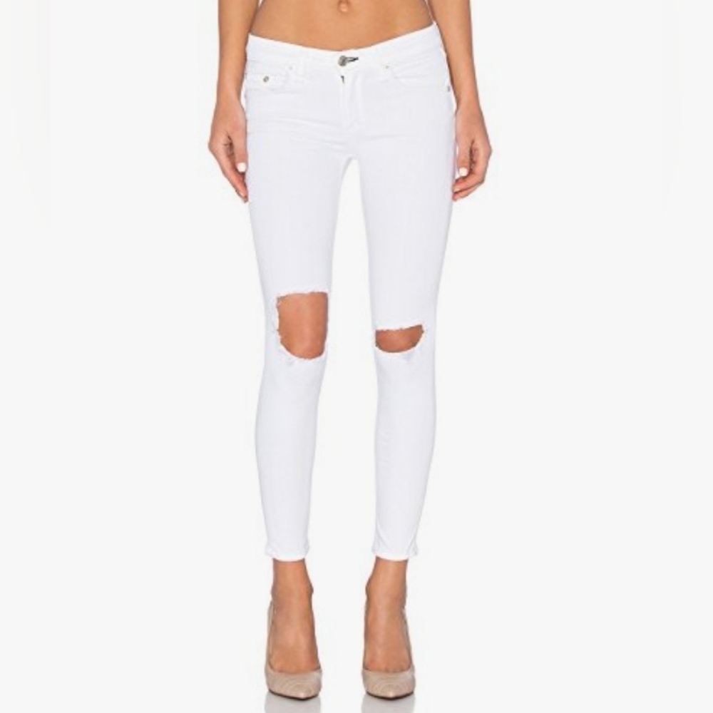 NWT Rag & Bone Bright White Capri, Sz 28 STRETCH